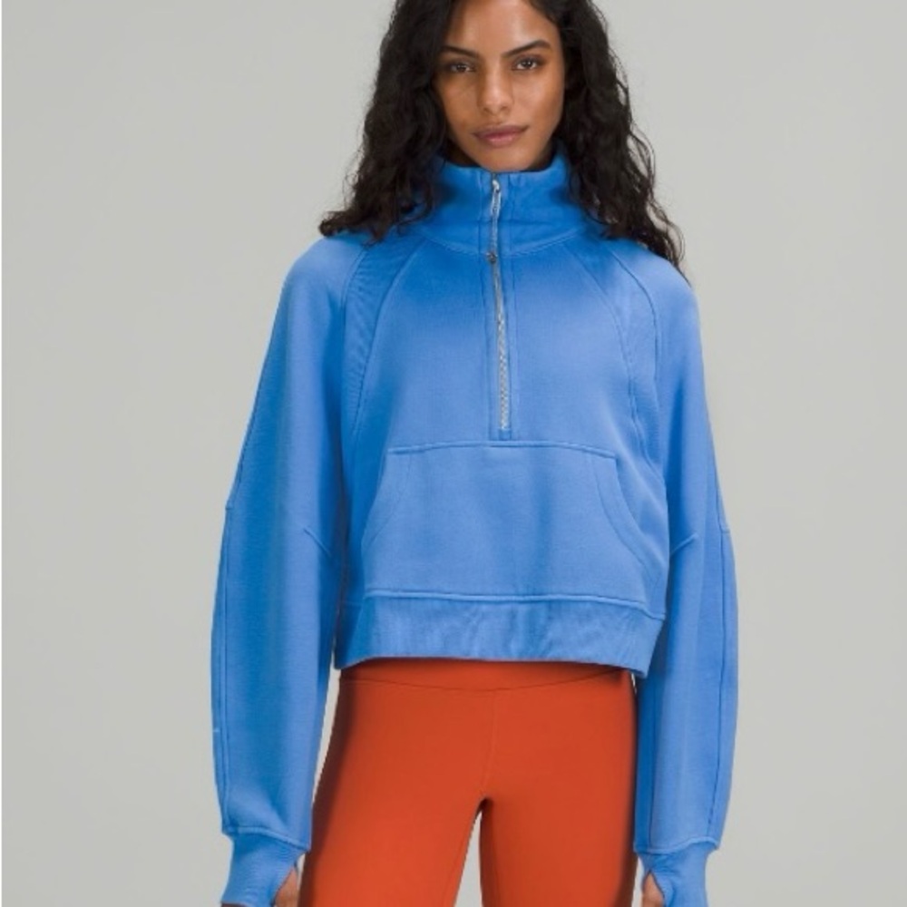 Lululemon Scuba Half Zip Funnel Neck in Blue Nile (no longer sold)